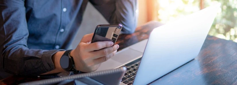 A person working on a laptop