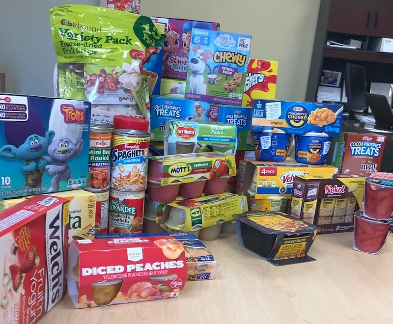 Food donations for Boomerang Backpacks