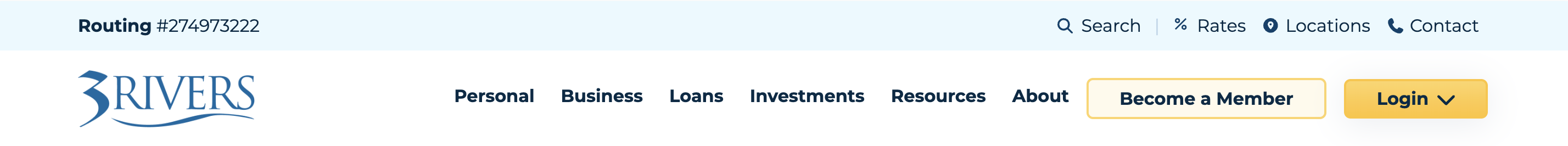 3Rivers website navigation bar