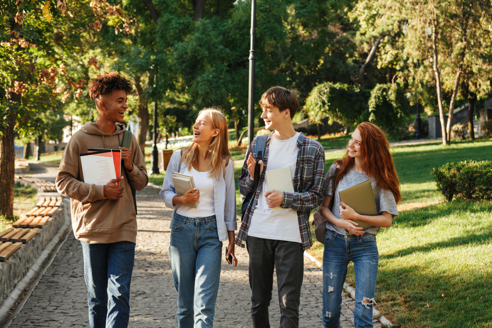 Students Walking on Campus