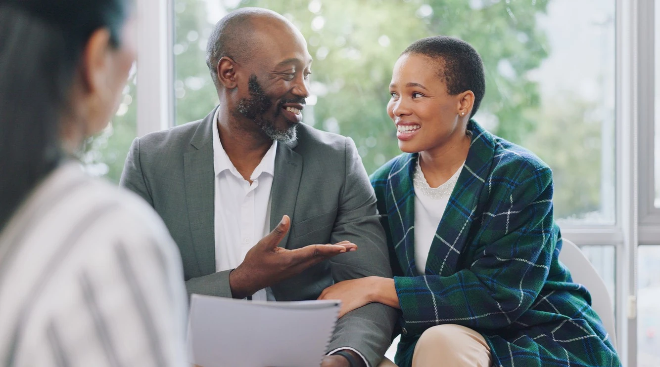 A couple getting financial advice